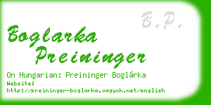 boglarka preininger business card